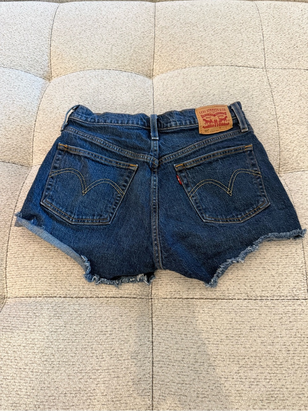 Levi's Dark Blue Denim Cutoff Shorts